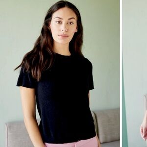 Quince Black Mongolian Cashmere T-shirt